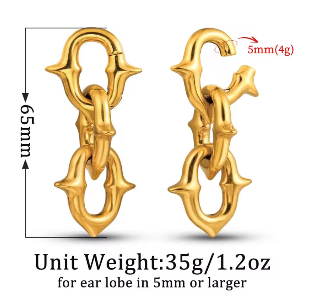 Chain Dangle Ear Weights | 3 Links