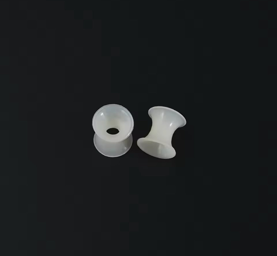 Light Skin Silicone Ear Skins | Double Flare | Thin Flexible Tunnels