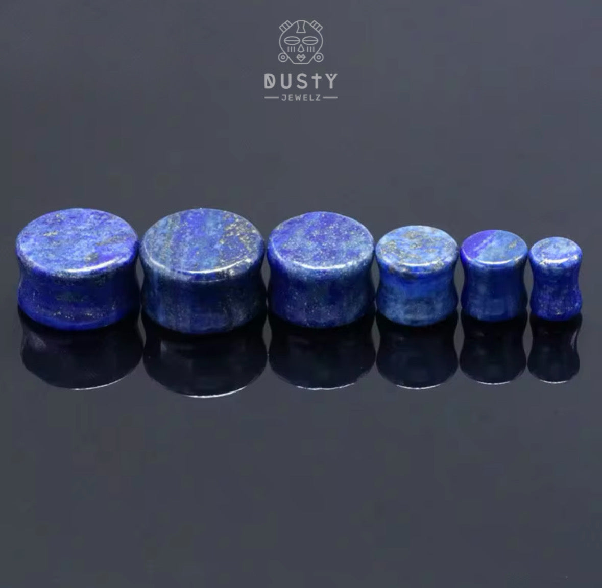 Lapis Lazuli Blue Stone Ear Plugs | Double Flare