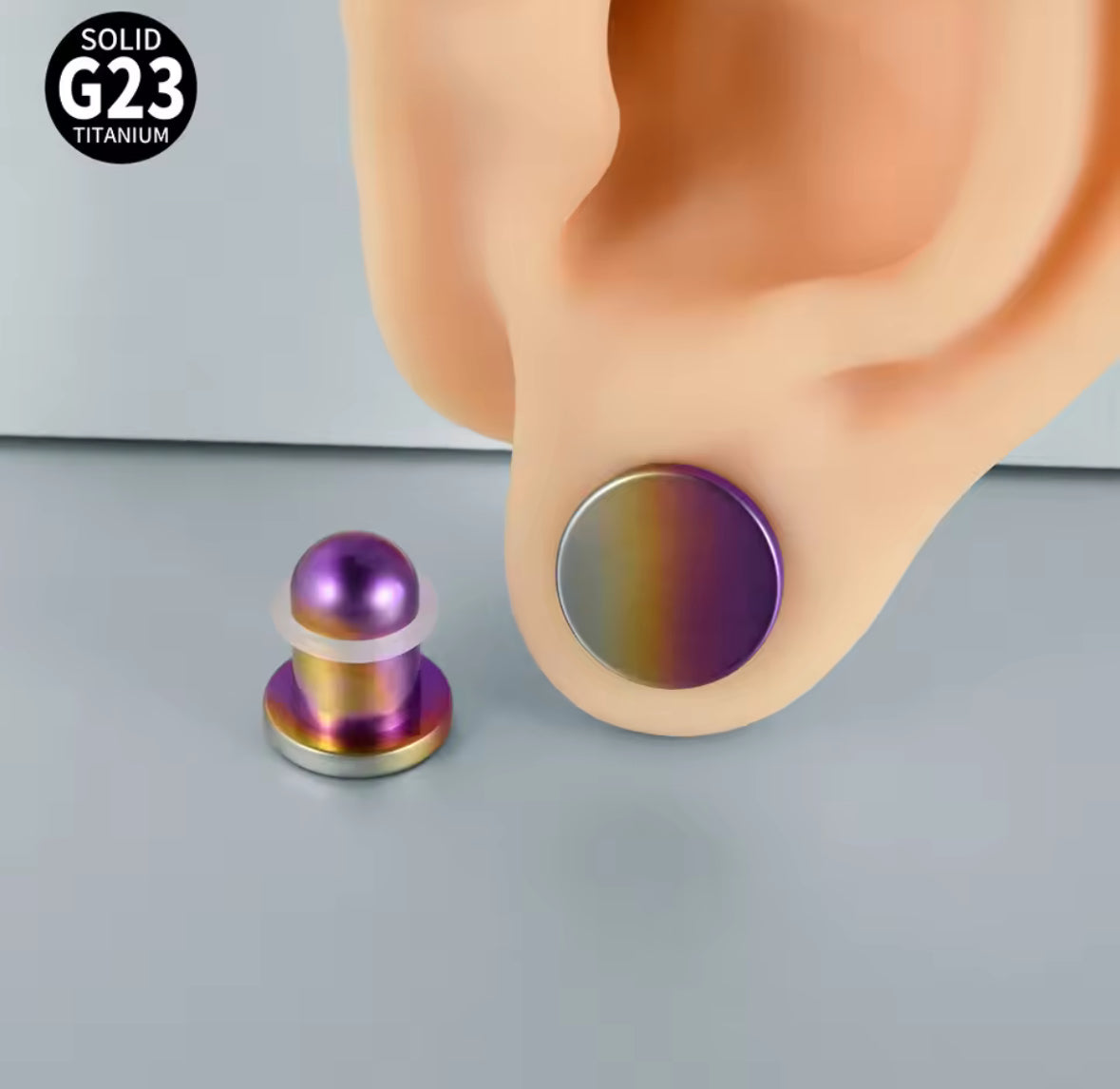 Rainbow Single Flare Plugs | TITANIUM