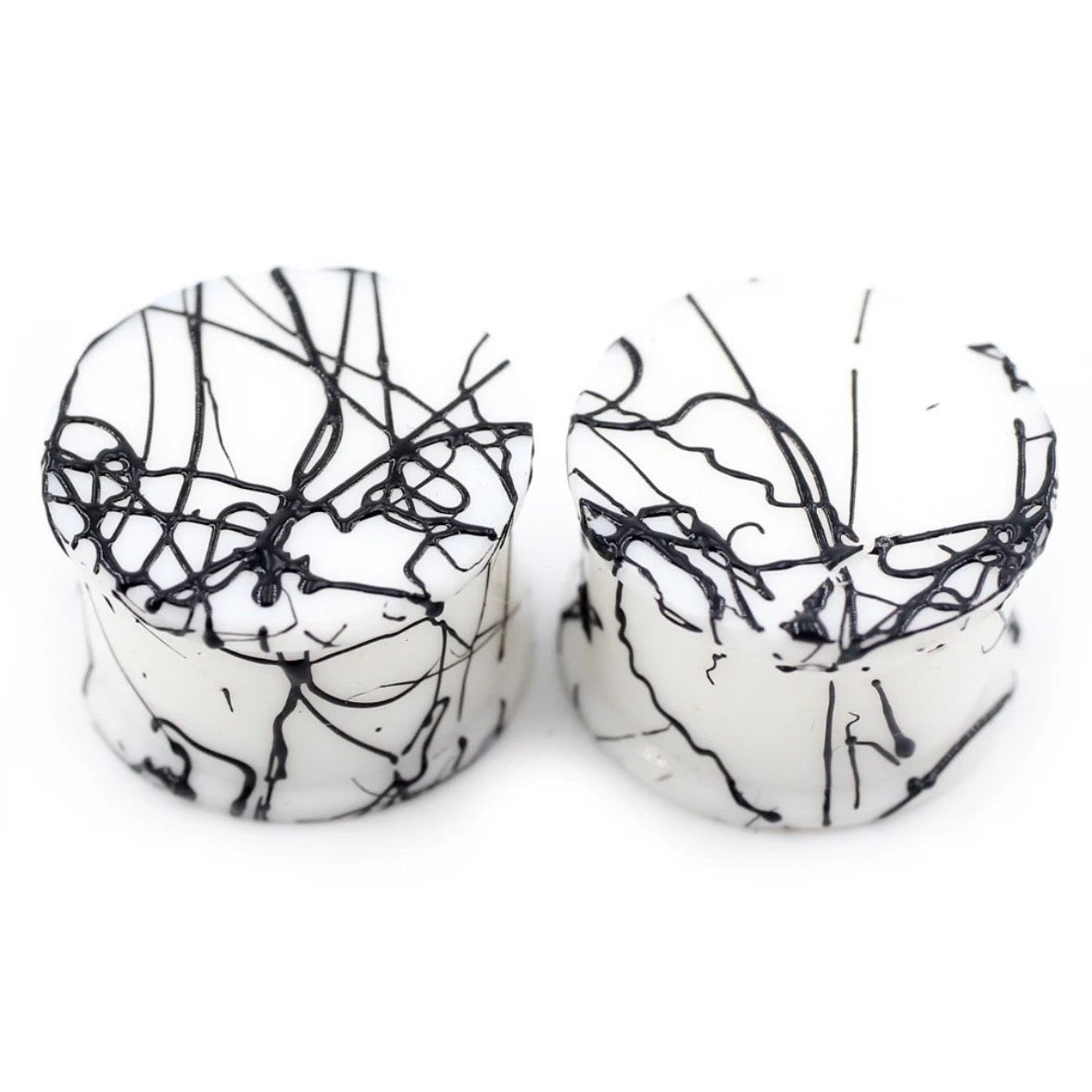 Extra Big Silicone Plugs | Double Flare | Splatter Paint
