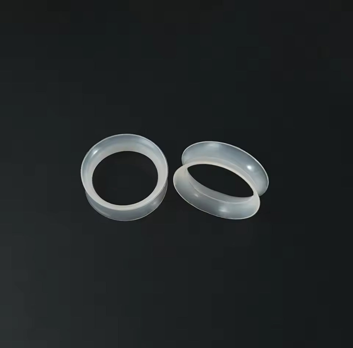 Transparent Silicone Ear Skins | Double Flare | Thin Flexible Tunnels