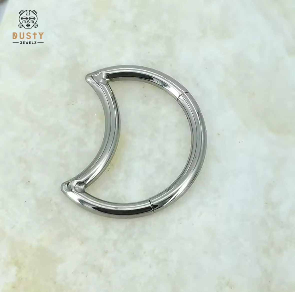 Crescent Half Moon Hinged Clicker | Daith Septum Ring