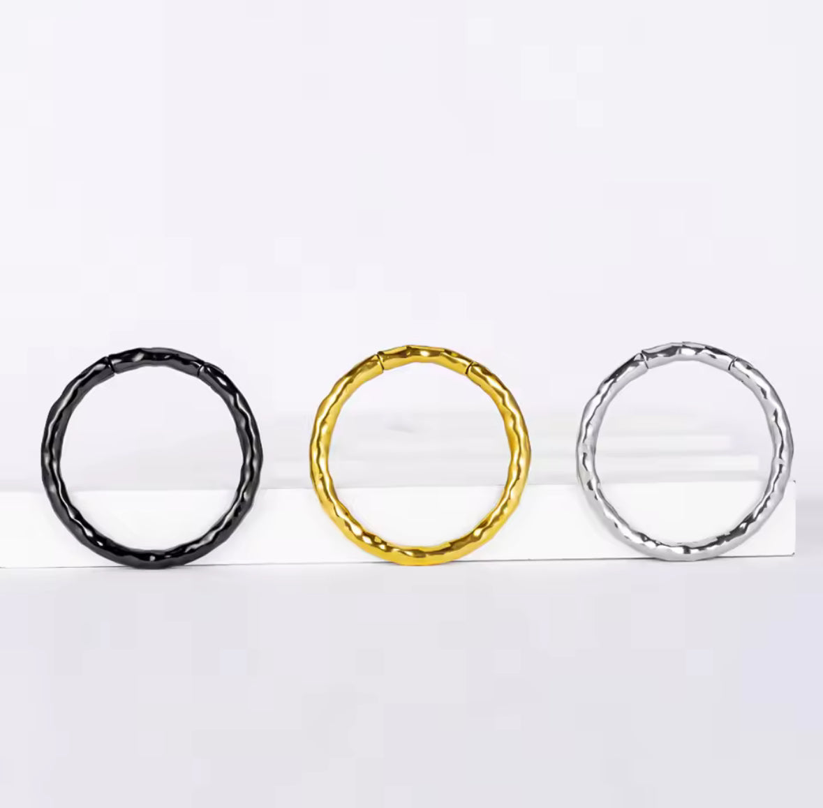 Hammered Hoop Ear Weights