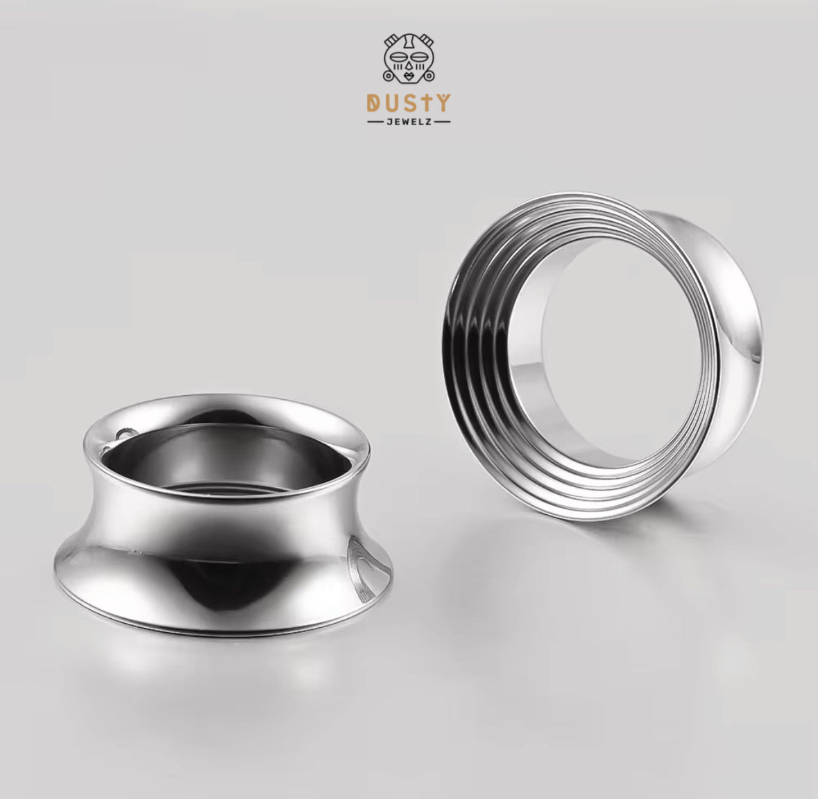 Ridged Wide Flared Stainless Steel Tunnels
