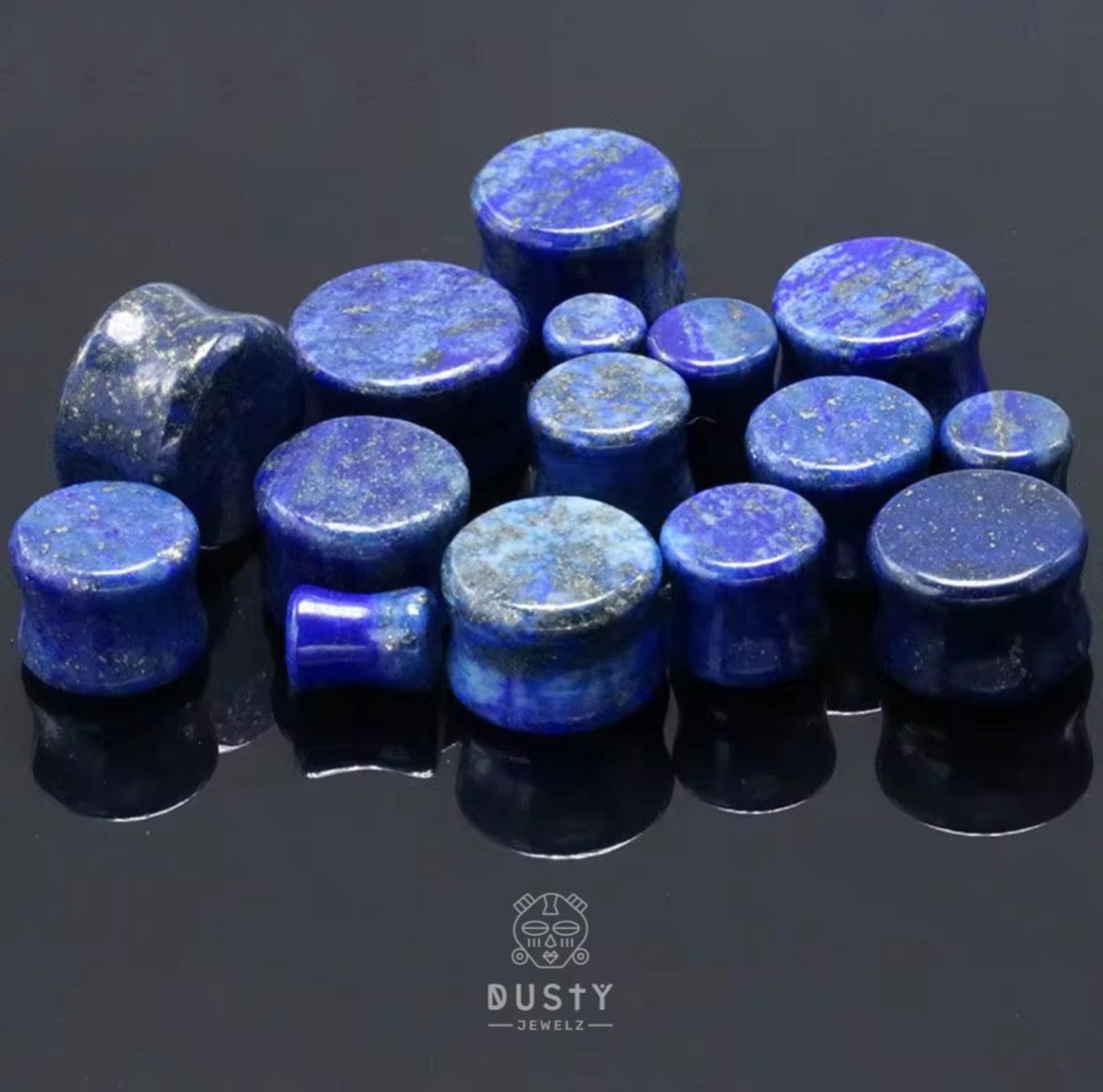 Lapis Lazuli Blue Stone Ear Plugs | Double Flare