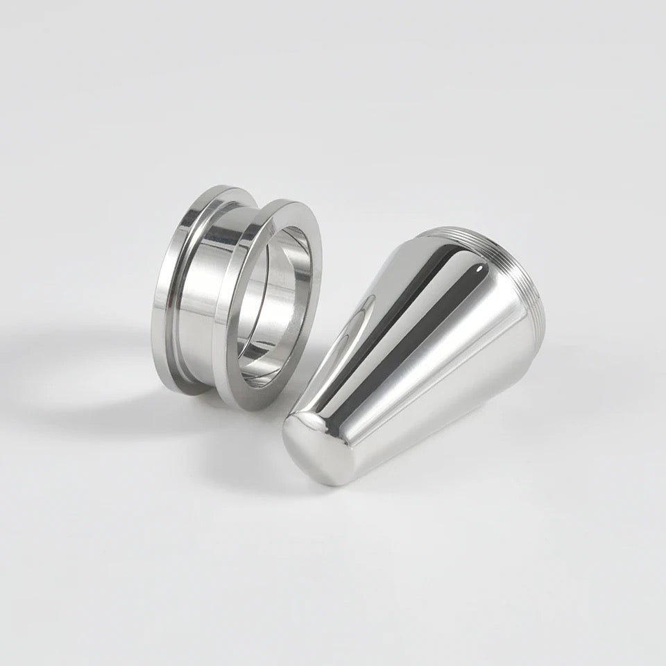 2 In 1 Taper & Tunnel Ear Stretching Set | Interchangeable Stainless Steel (3 Pieces) | From 22mm - 30mm - DustyJewelz