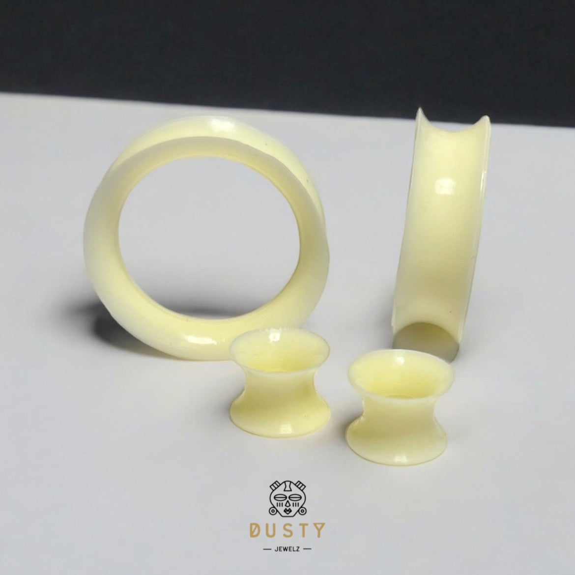Beige Silicone Ear Skins | Double Flare | Skin Tone Thin Tunnels