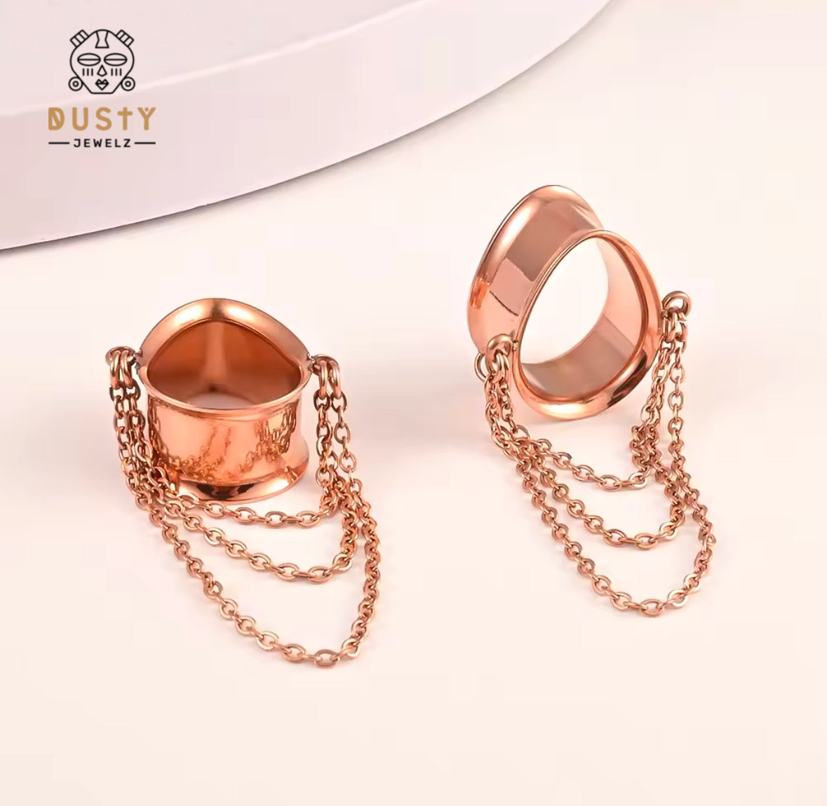 Teardrop Triple Chain Tunnels | Dangle Plugs