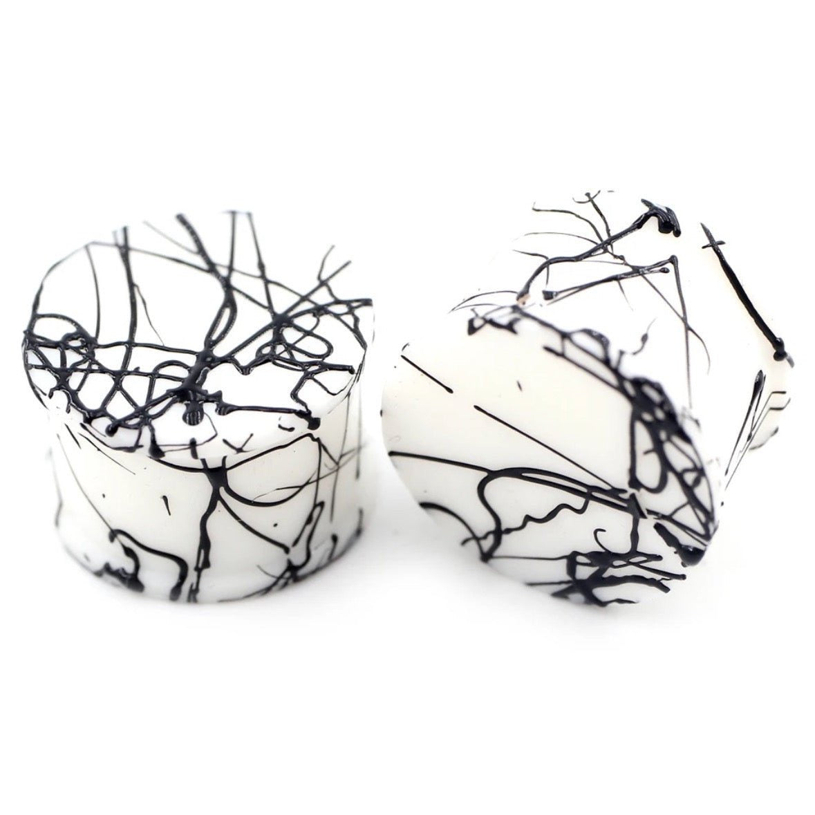 Extra Big Silicone Plugs | Double Flare | Splatter Paint
