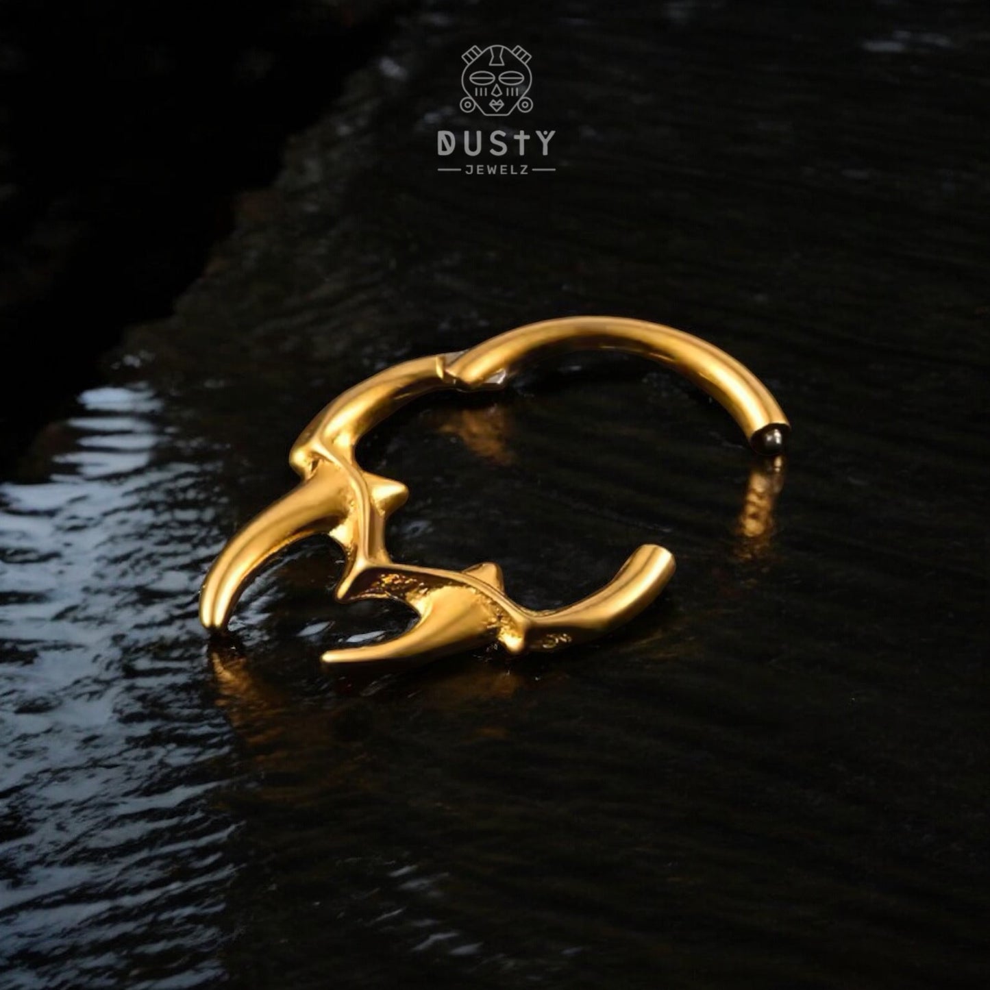 Vampire Fangs Hinged Septum Ring | Stainless Steel Clicker