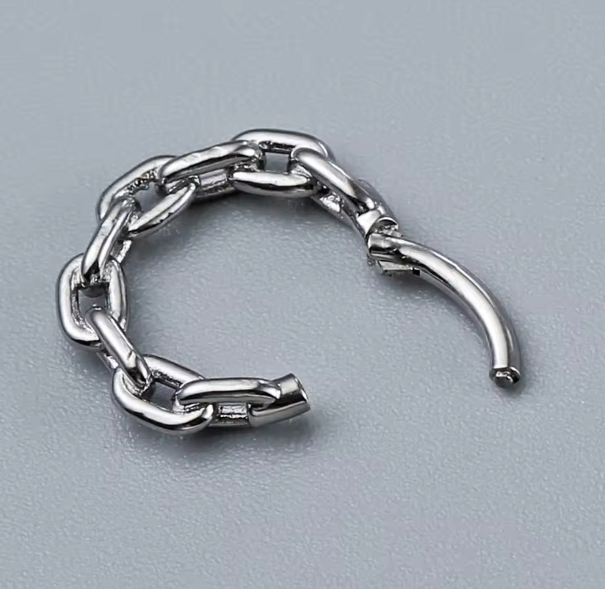 Chain Hinged Septum Ring | Stainless Steel Clicker