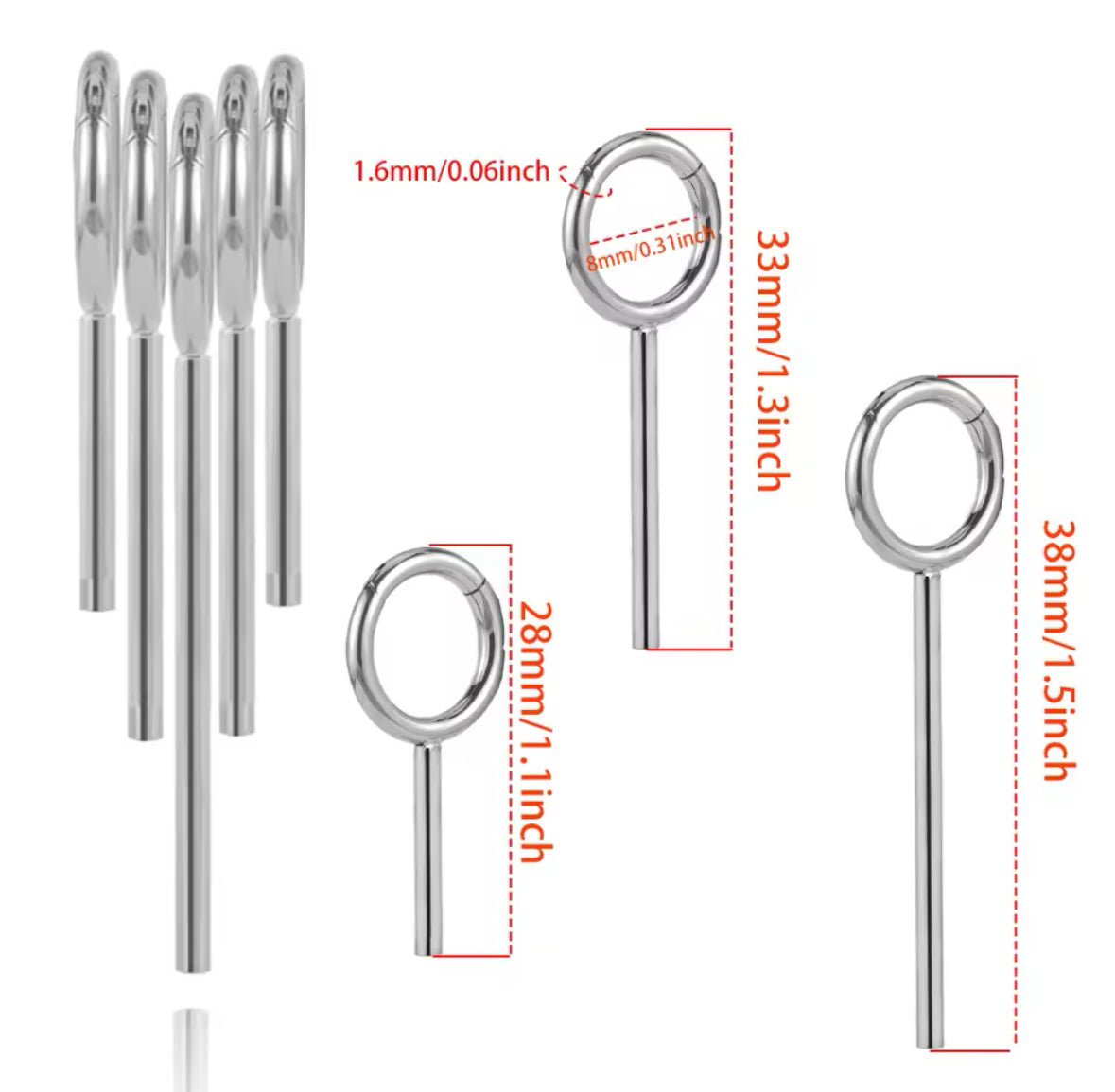 Sun Ray Multi Ring Stack For Stretched Ears | Clicker Stacking Rings