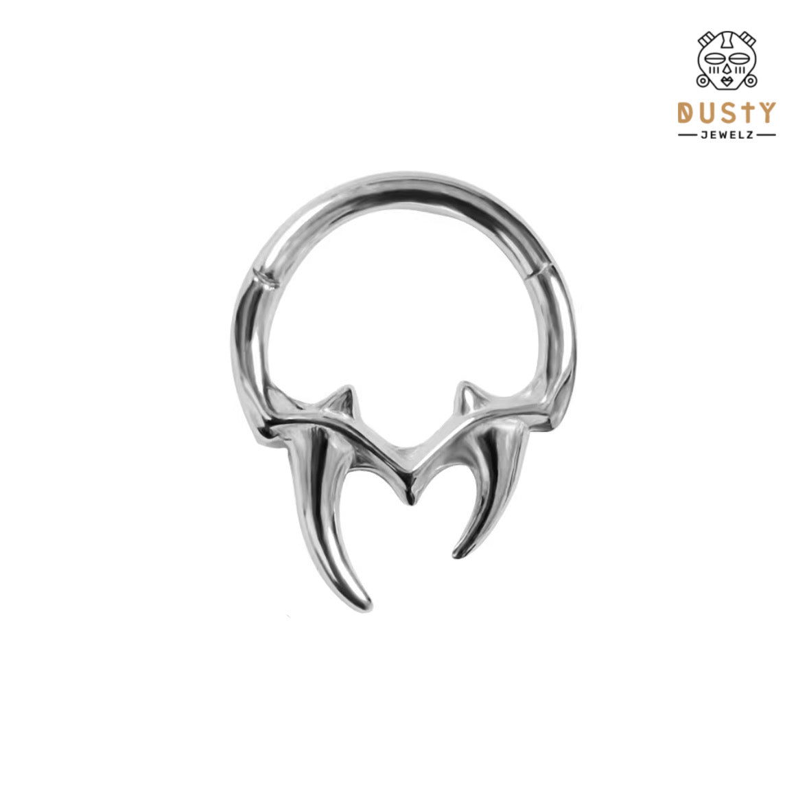 Vampire Fangs Hinged Septum Ring | Stainless Steel Clicker