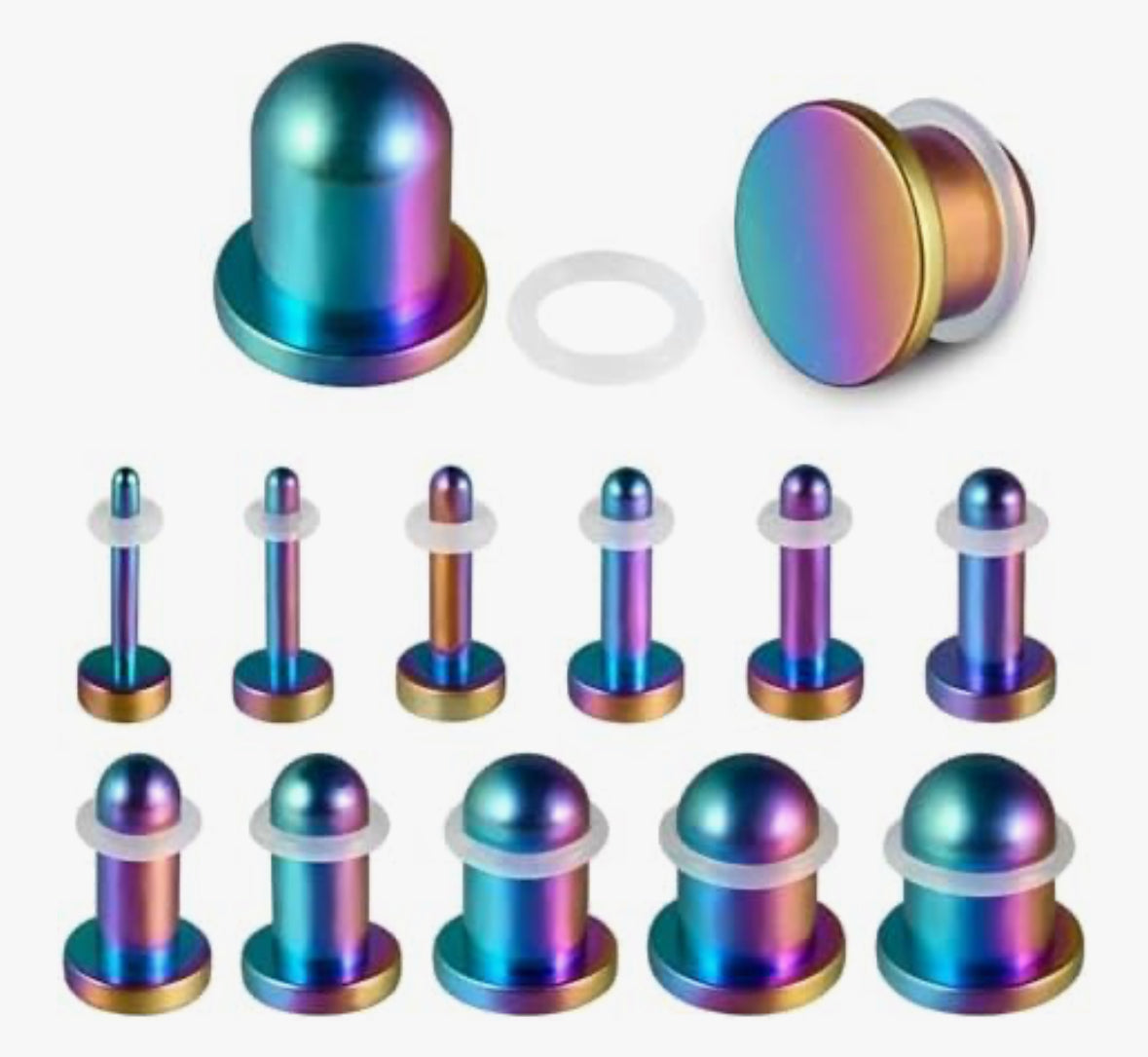 Rainbow Single Flare Plugs | TITANIUM