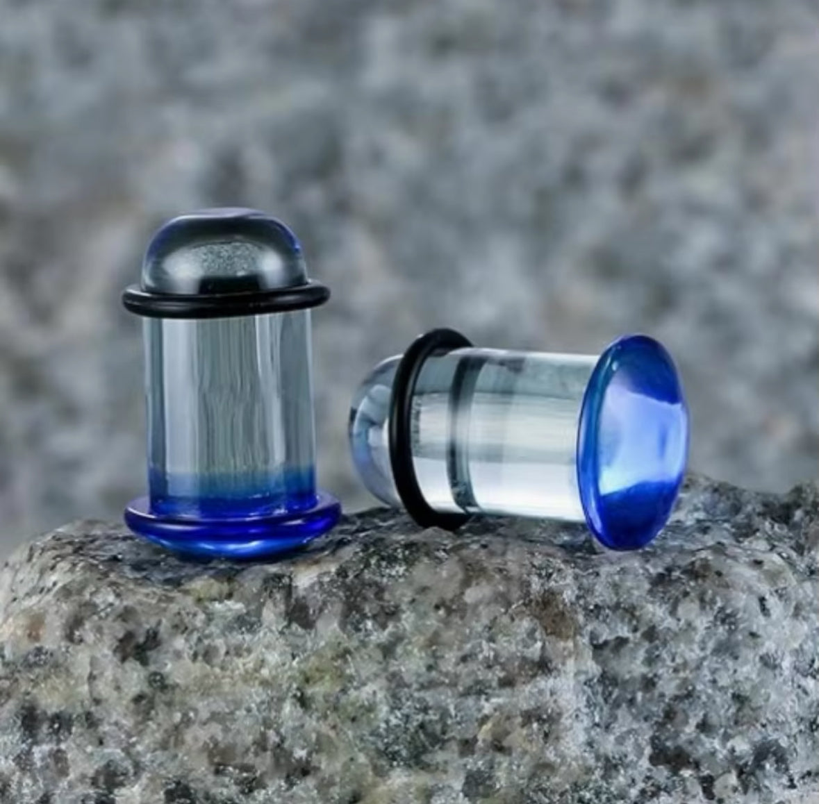 Glass Plugs | Single Flare | Rubber O - Ring