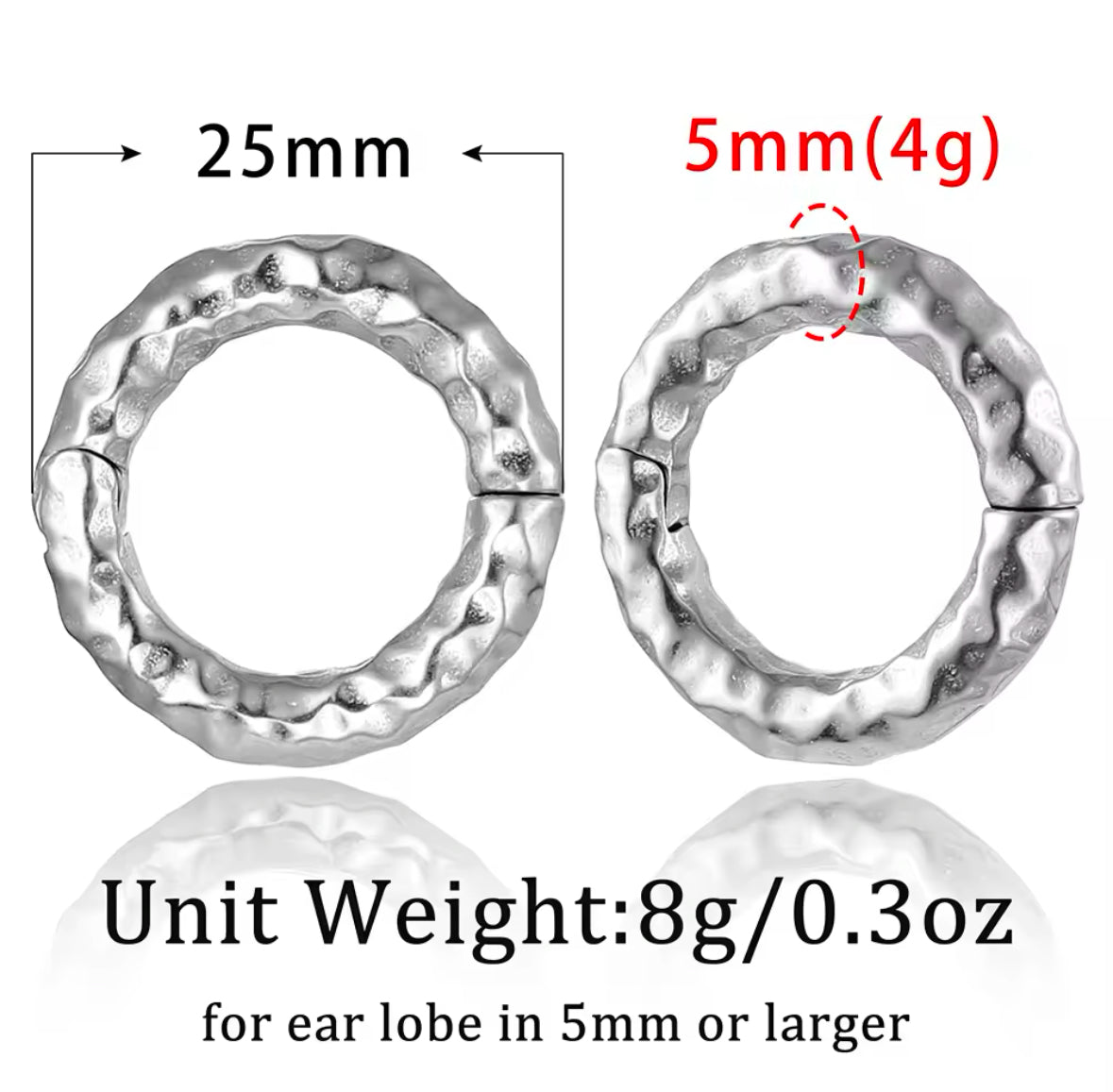 Hammered Circle Ear Weights | Magnetic Hoops