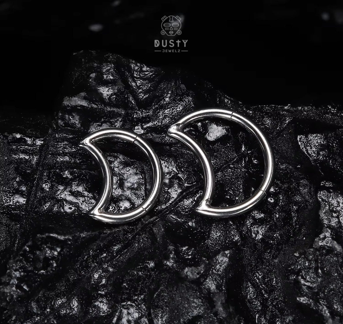 Crescent Half Moon Hinged Clicker | Daith Septum Ring