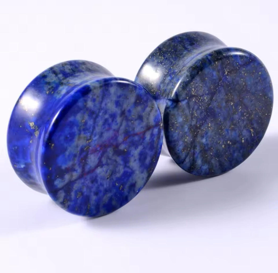 Lapis Lazuli Blue Stone Ear Plugs | Double Flare