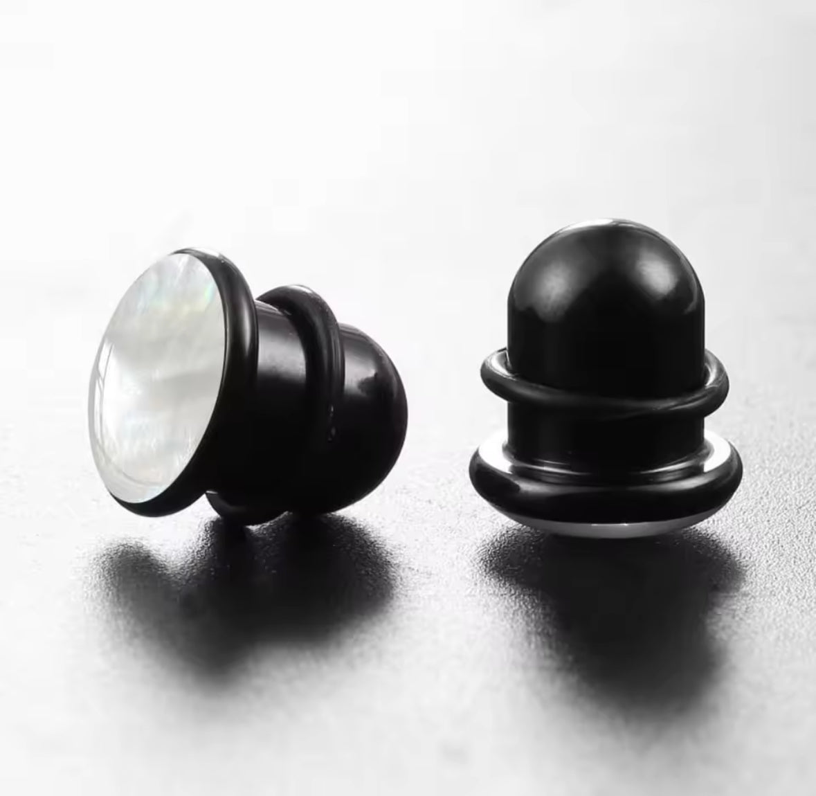 Shell Inlay Single Flare Steel Plugs | Dead Stretching Plug | Half Sizes