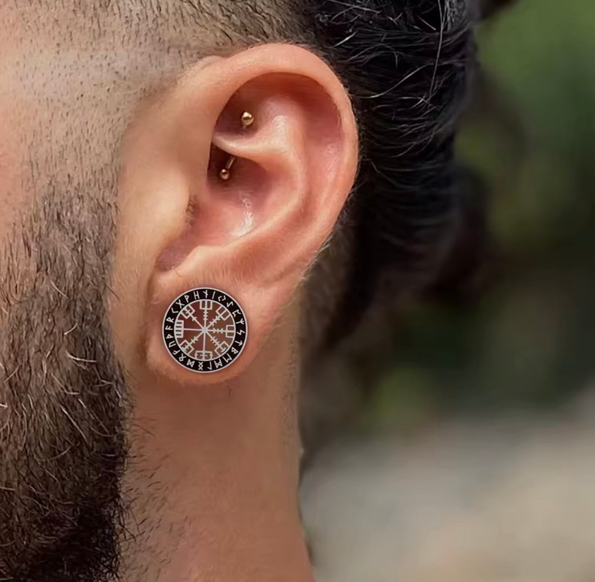 Norse Compass Rune Stainless Steel Plugs