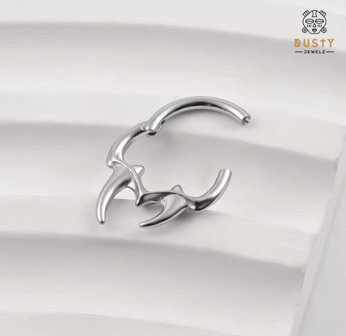 Vampire Fangs Hinged Septum Ring | Stainless Steel Clicker
