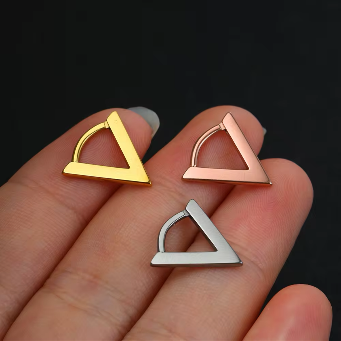 Triangle V- Shaped Septum Clicker | Hinged Piercing Ring