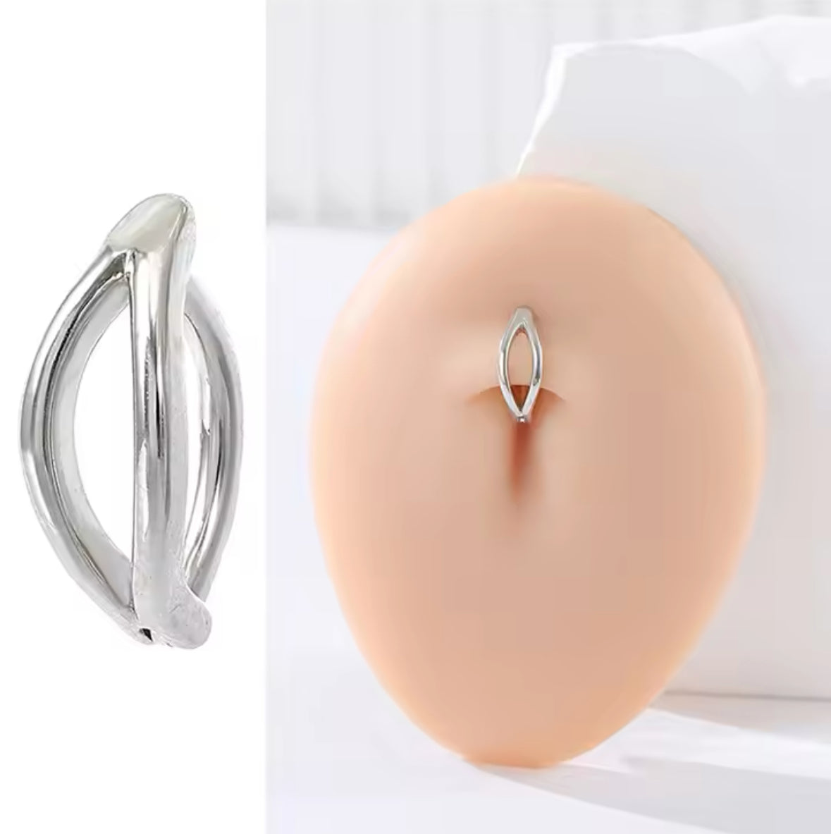 Double Bar Belly Button Clicker | Steel Rail Navel Ring