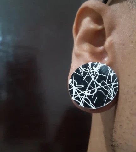 Extra Big Silicone Plugs | Double Flare | Splatter Paint