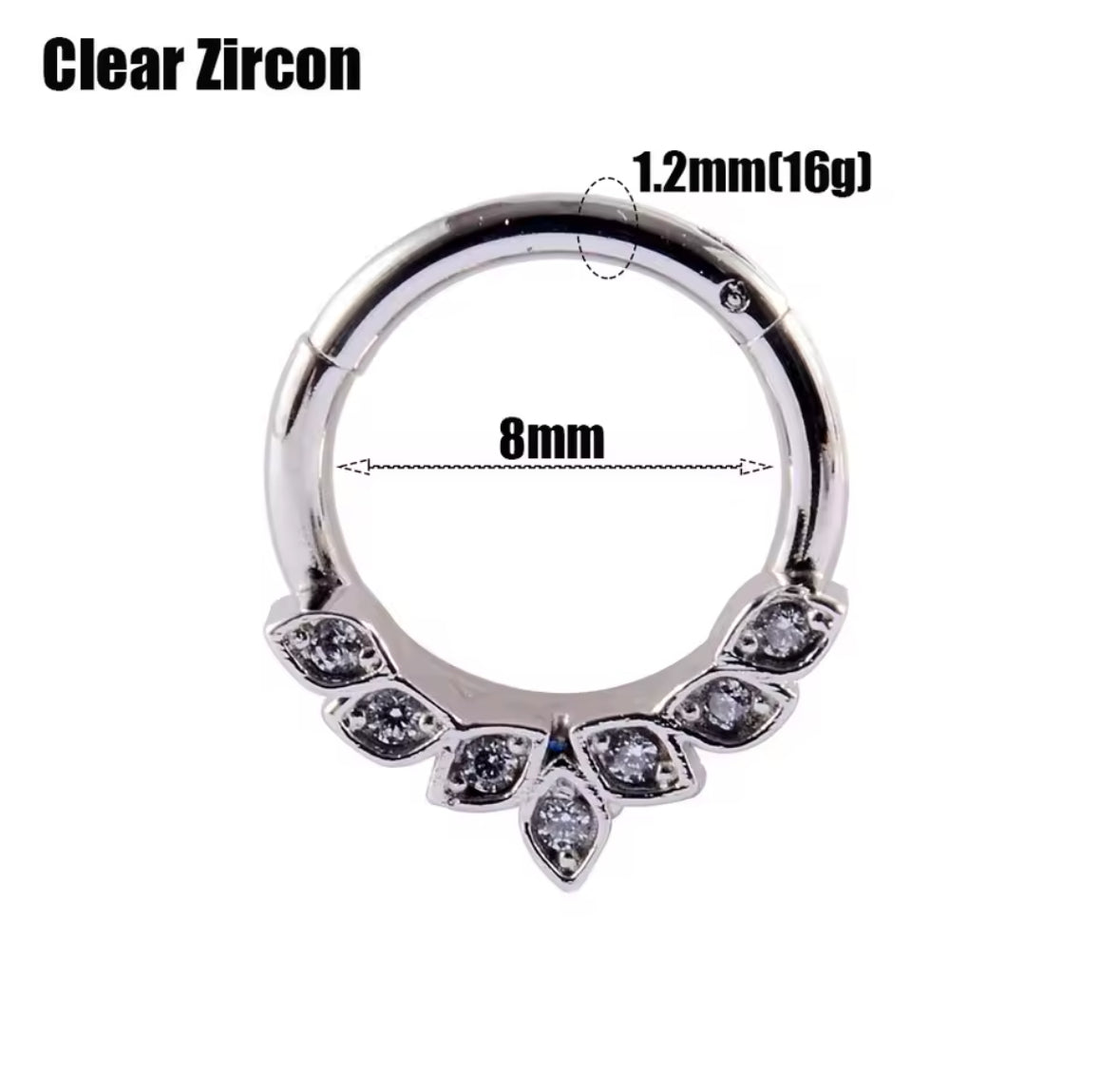 Crystal Paved Gem Septum Clicker 16G