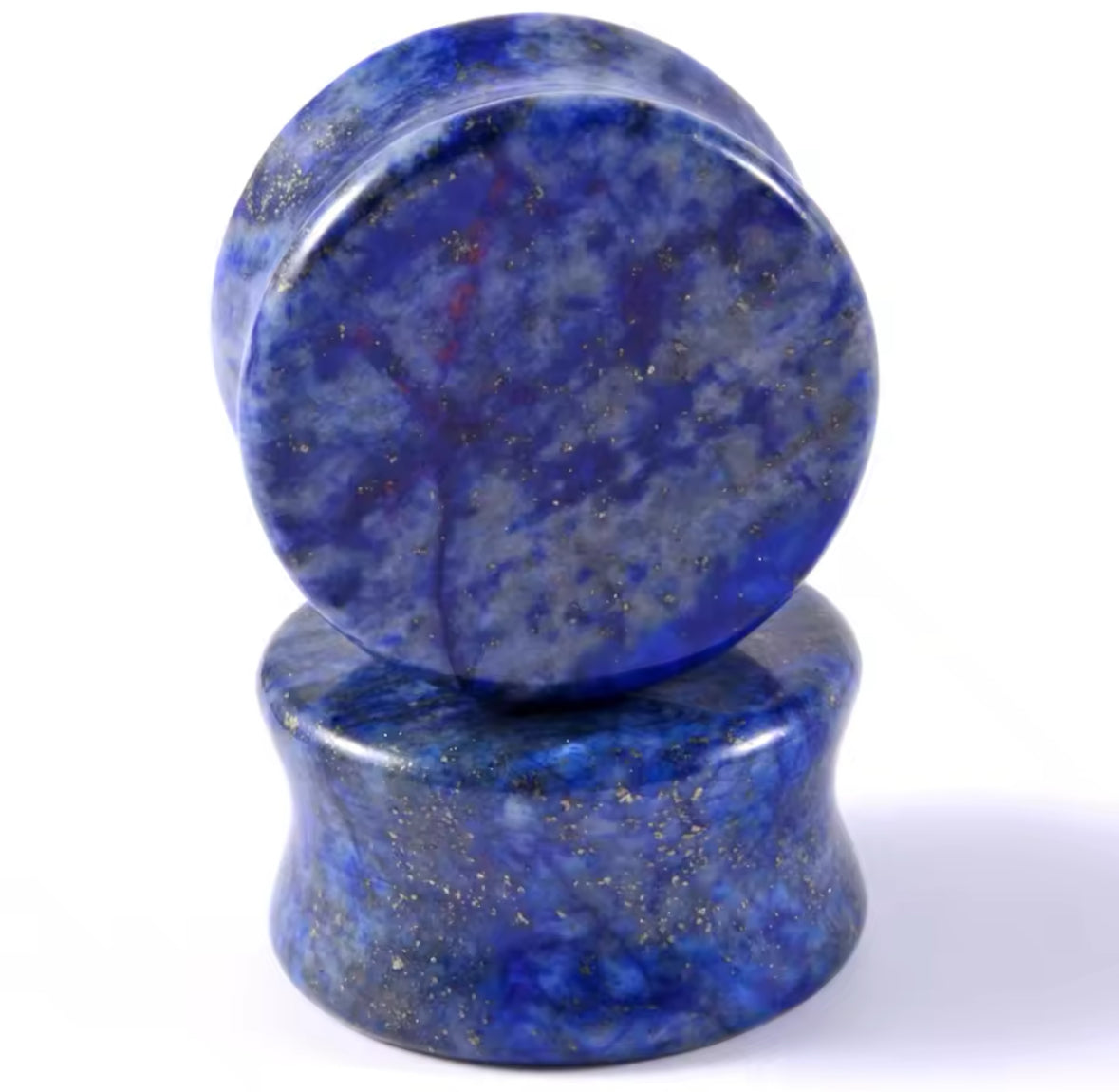 Lapis Lazuli Blue Stone Ear Plugs | Double Flare