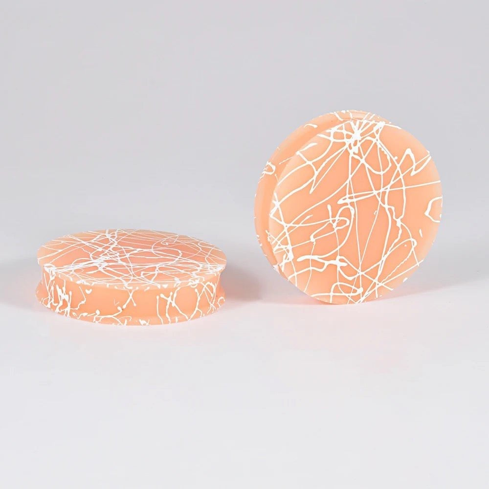 Extra Big Silicone Plugs | Double Flare | Splatter Paint