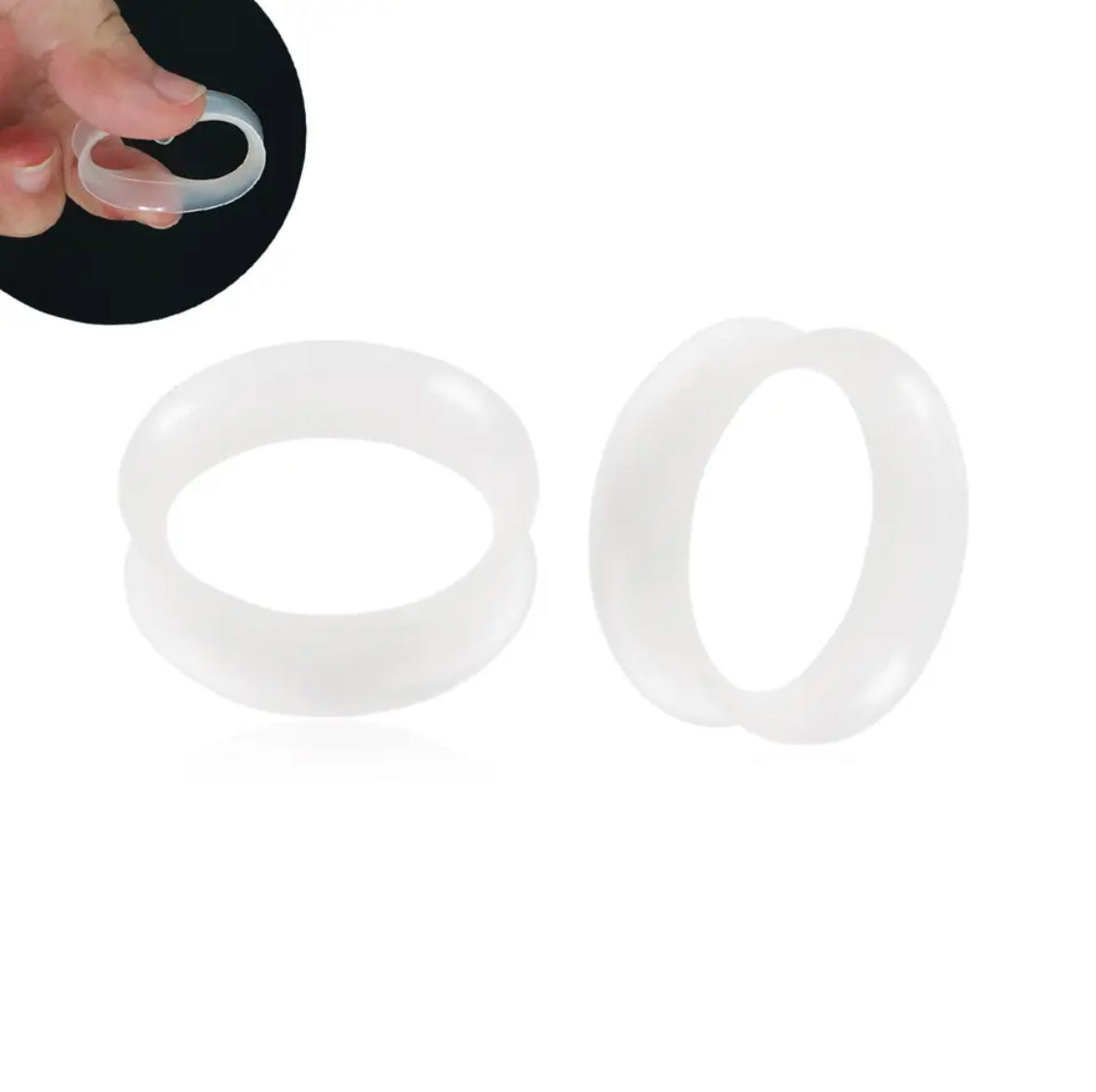Transparent Silicone Ear Skins | Double Flare | Thin Flexible Tunnels