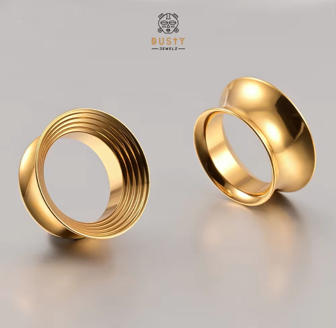 Ridged Wide Flared Stainless Steel Tunnels