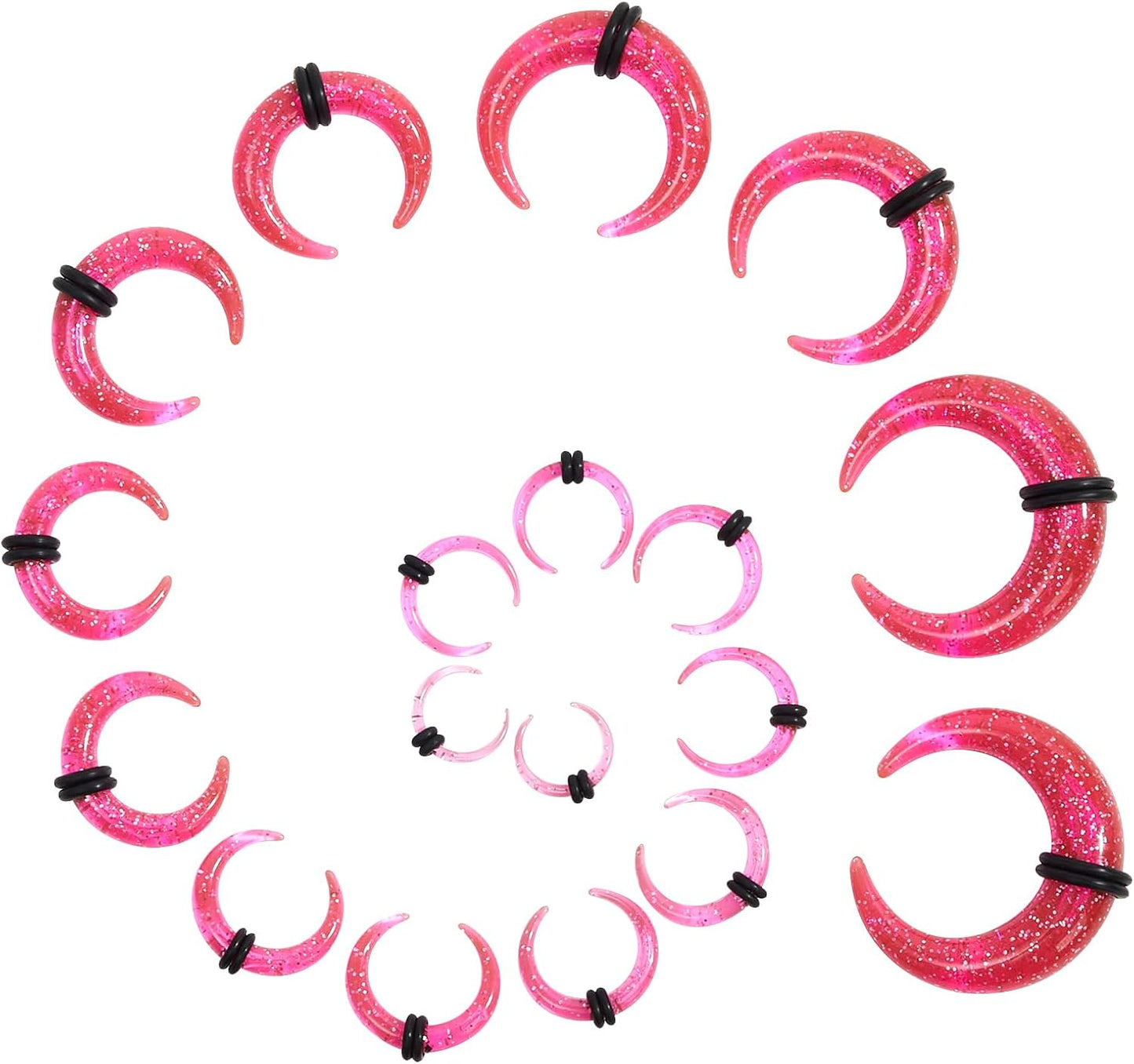 Glitter Bull Taper Septum Pincher | Acrylic Crescent Taper