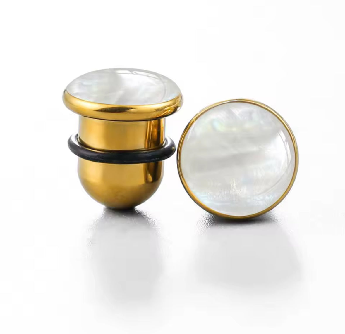 Shell Inlay Single Flare Steel Plugs | Dead Stretching Plug | Half Sizes