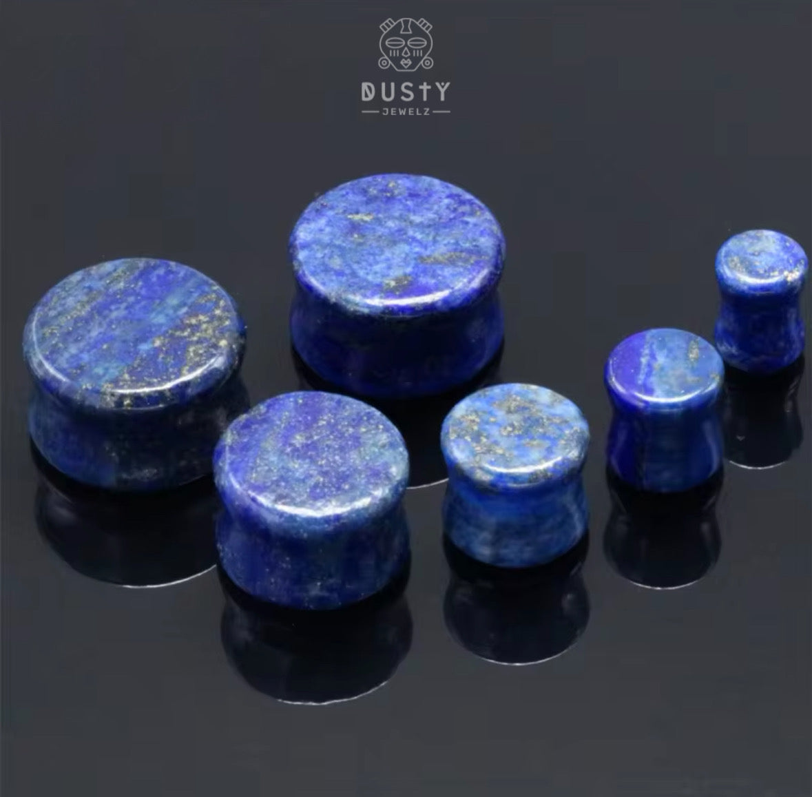 Lapis Lazuli Blue Stone Ear Plugs | Double Flare
