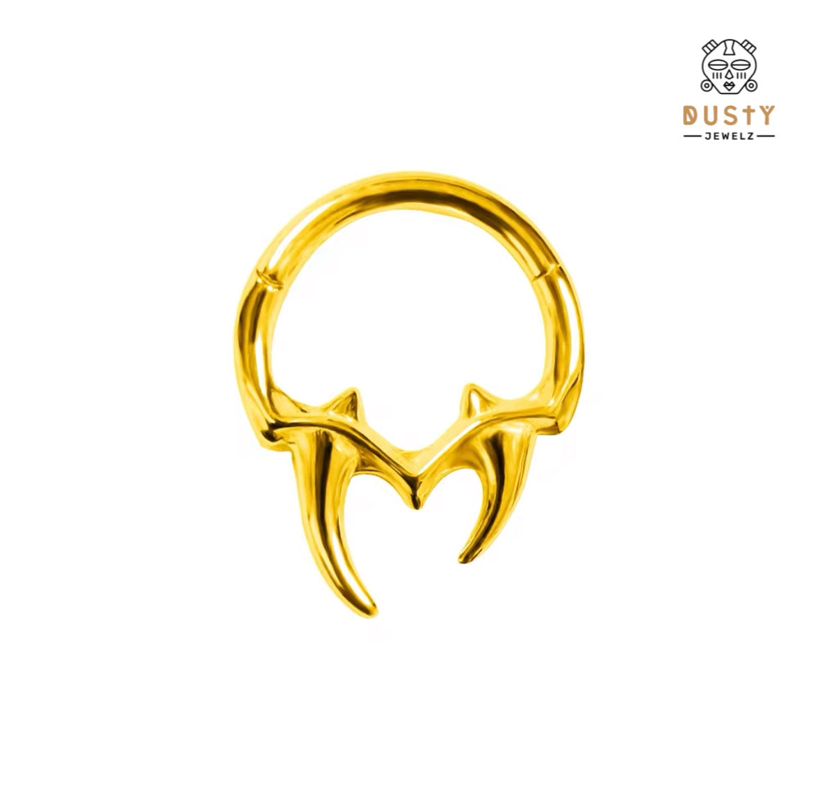 Vampire Fangs Hinged Septum Ring | Stainless Steel Clicker