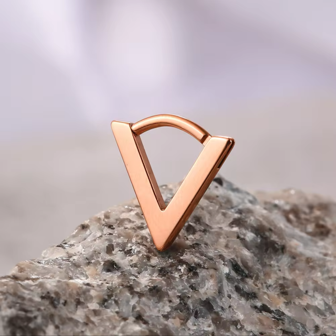 Triangle V- Shaped Septum Clicker | Hinged Piercing Ring