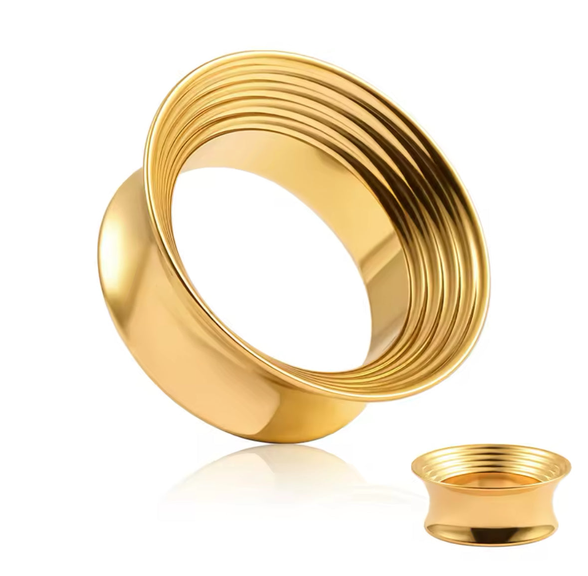 Ridged Wide Flared Stainless Steel Tunnels