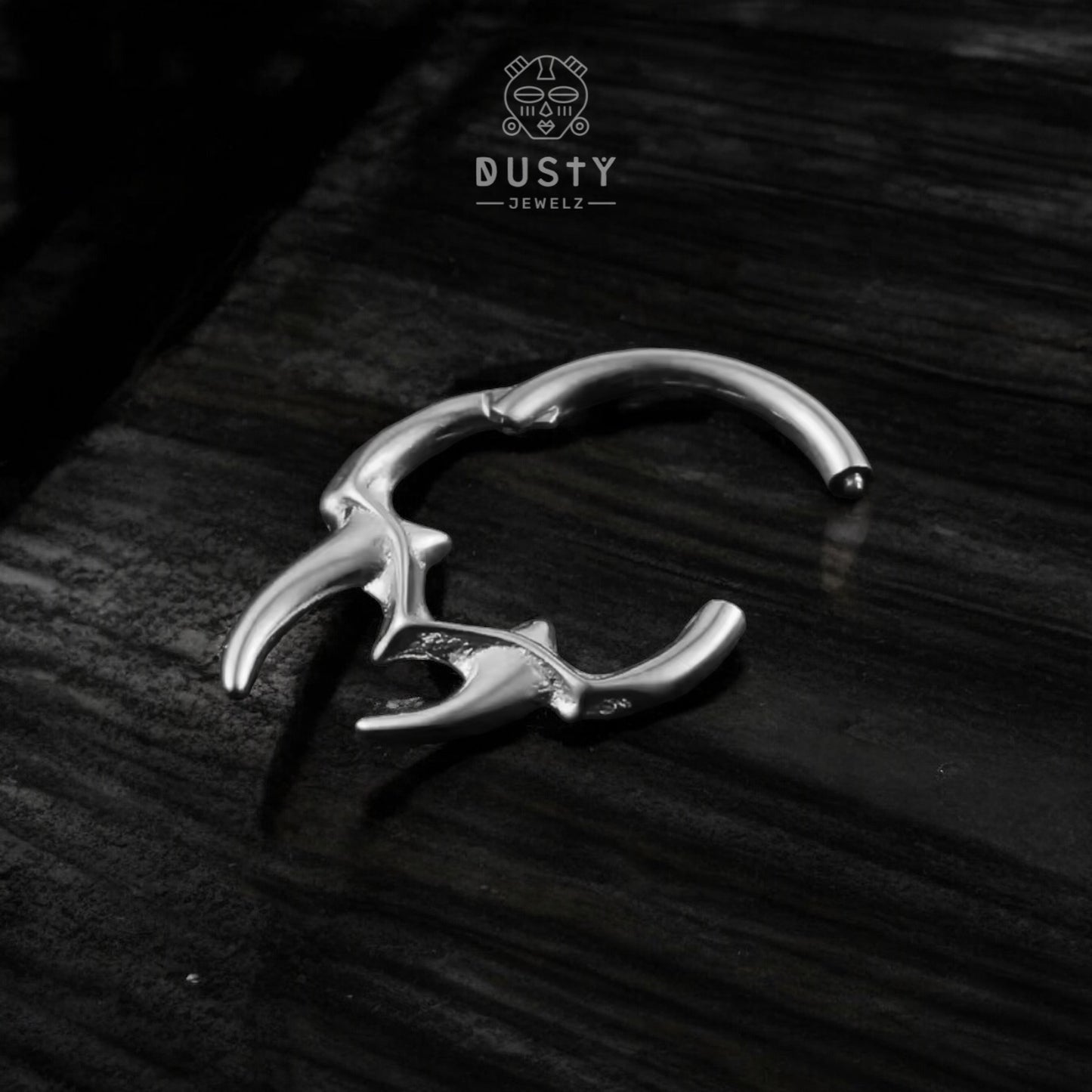 Vampire Fangs Hinged Septum Ring | Stainless Steel Clicker