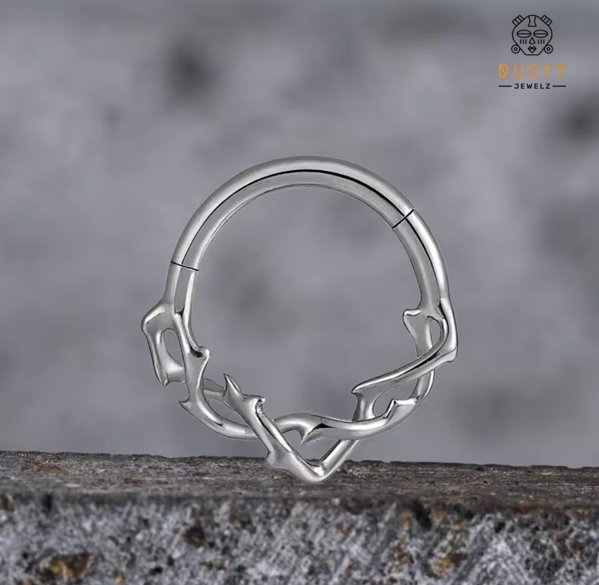 Vine Hinged Septum Ring | Stainless Steel Clicker