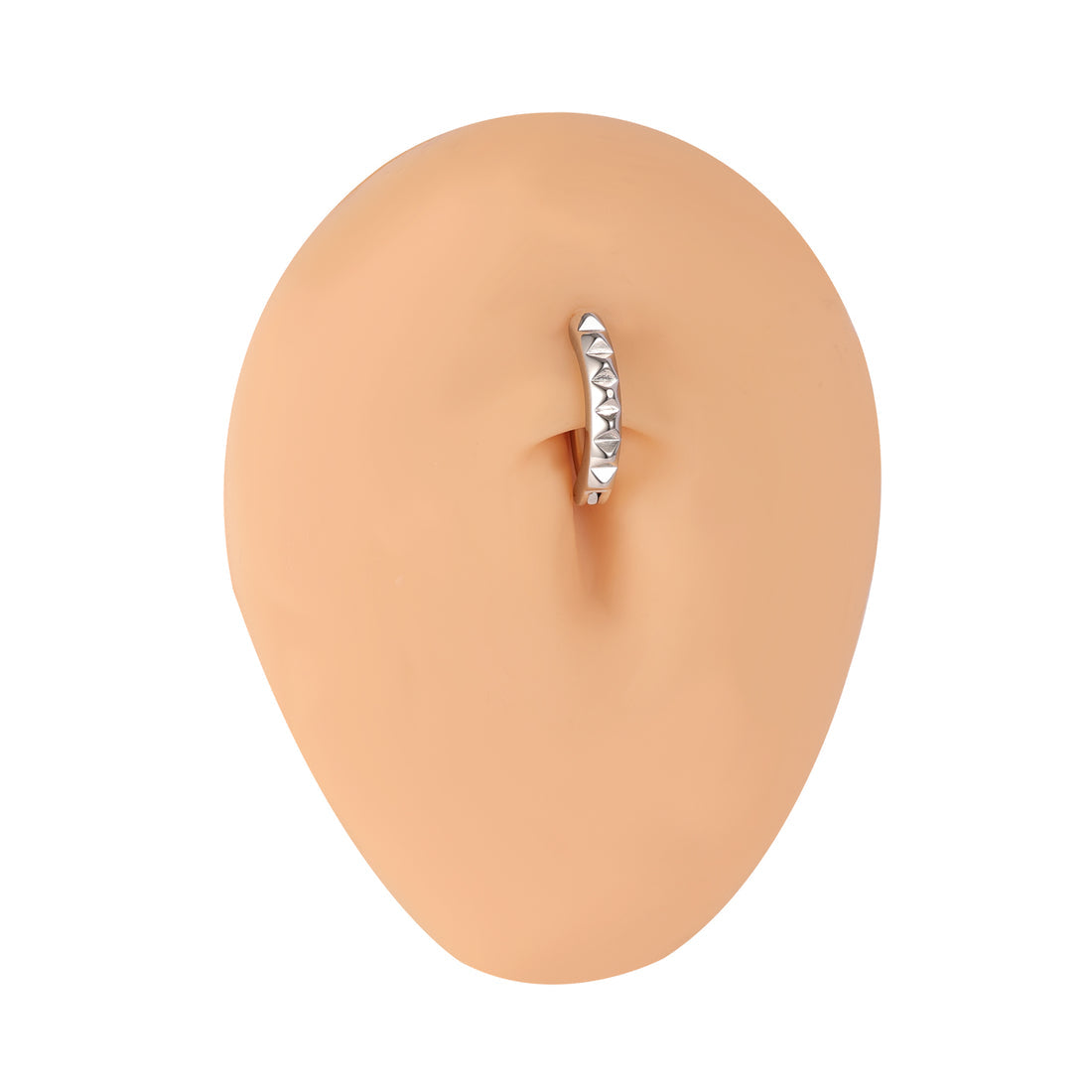 Sleek Belly Button Clicker | Pyramid Cut Sleeper Navel Ring | Surgical Steel