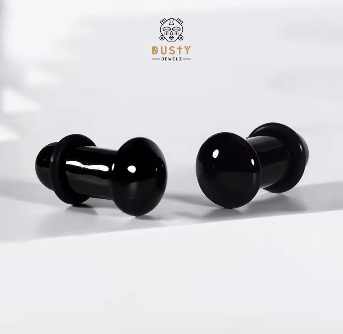 Black Glass Plugs | Single Flare
