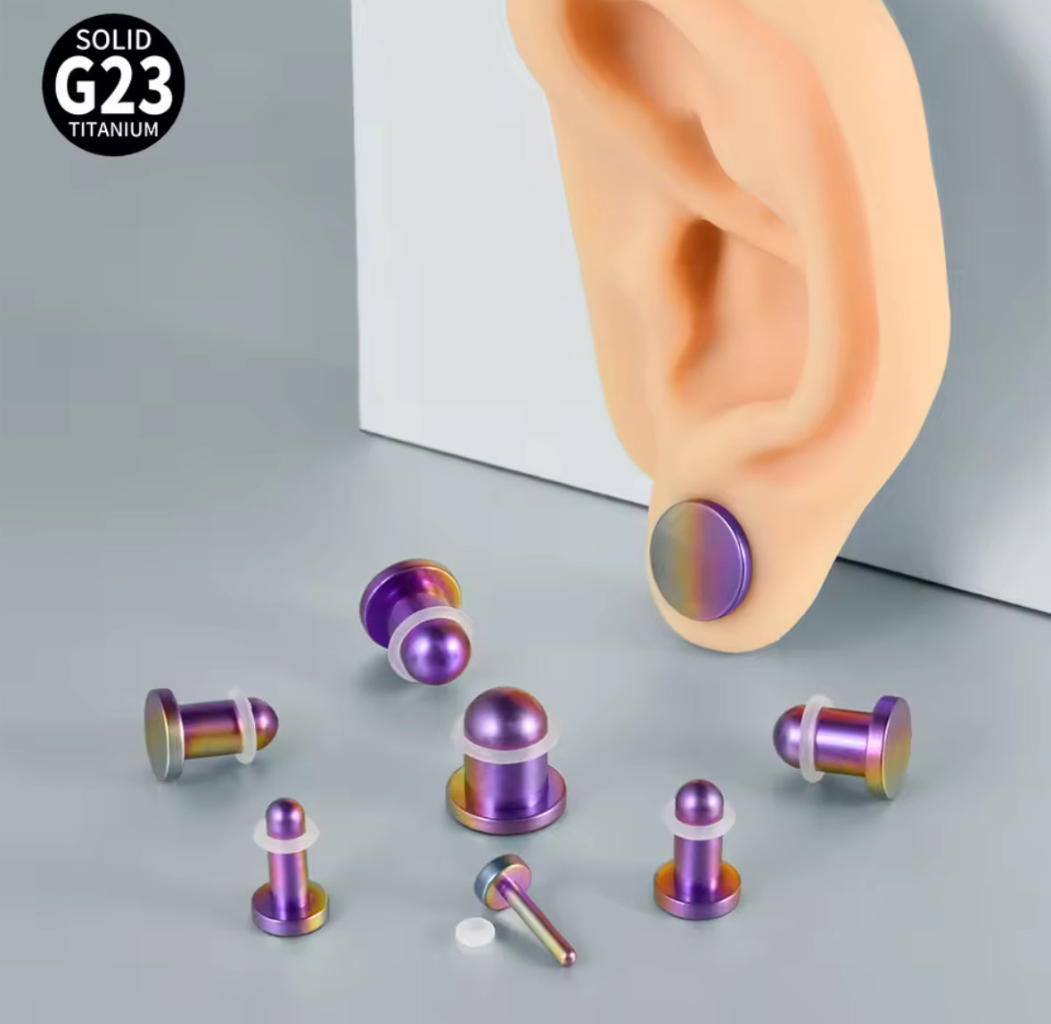 Rainbow Single Flare Plugs | TITANIUM