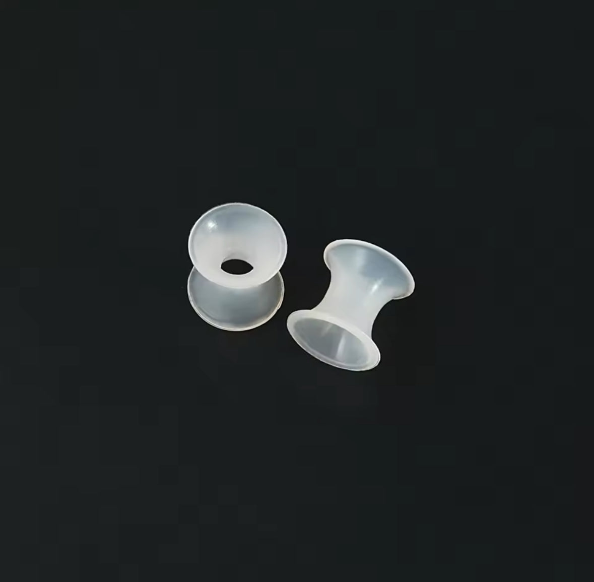 Transparent Silicone Ear Skins | Double Flare | Thin Flexible Tunnels