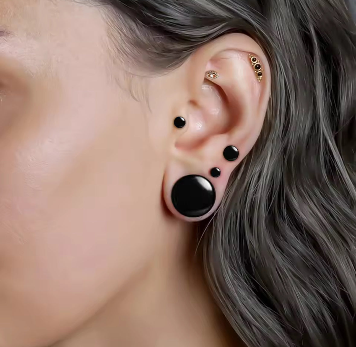Black Glass Plugs | Single Flare