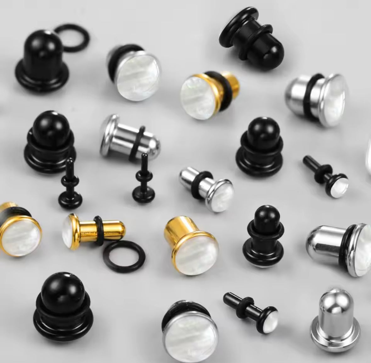 Shell Inlay Single Flare Steel Plugs | Dead Stretching Plug | Half Sizes