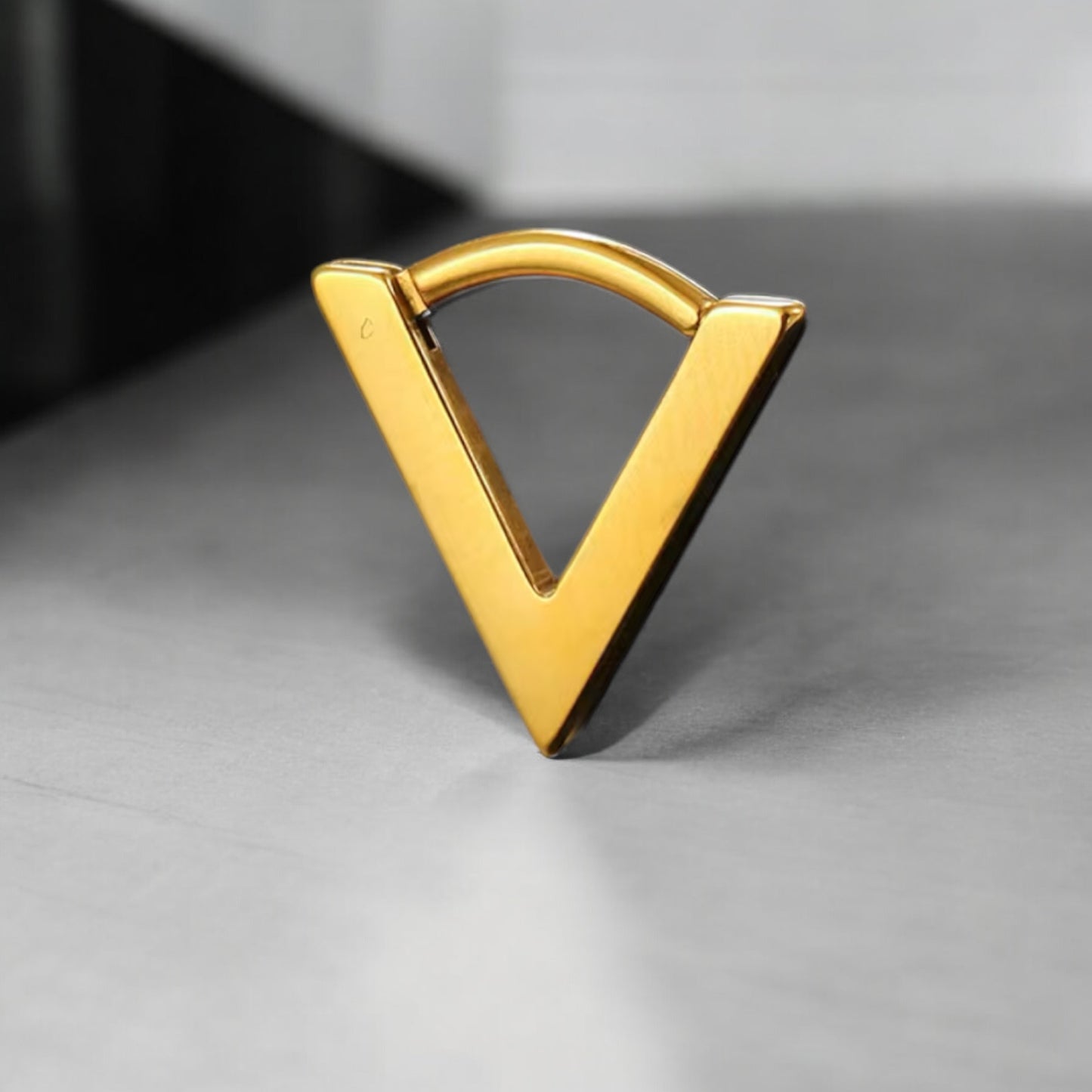 Triangle V- Shaped Septum Clicker | Hinged Piercing Ring