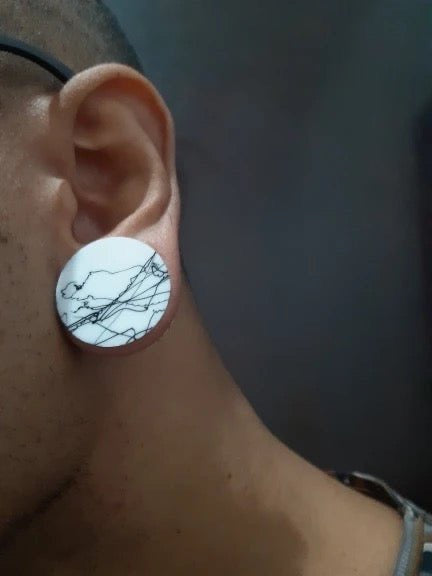 Extra Big Silicone Plugs | Double Flare | Splatter Paint